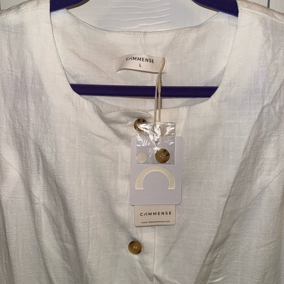 NWT - Commense - Cotton Button-Front Short Dress - Picture 3 of 4